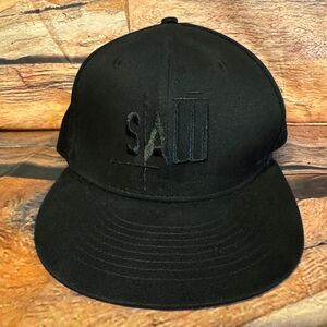 SAW Escape Las Vegas Jigsaw Movie Logo Black Snapback Hat Men's Adjustable